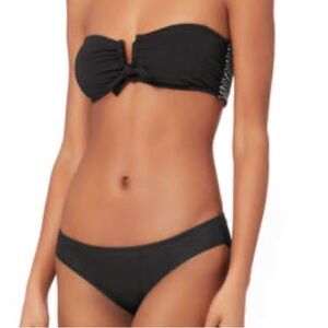 NWT KISUII Aria Smocked Bandeau Top (L) Bikini Bottom (M) ~ Set